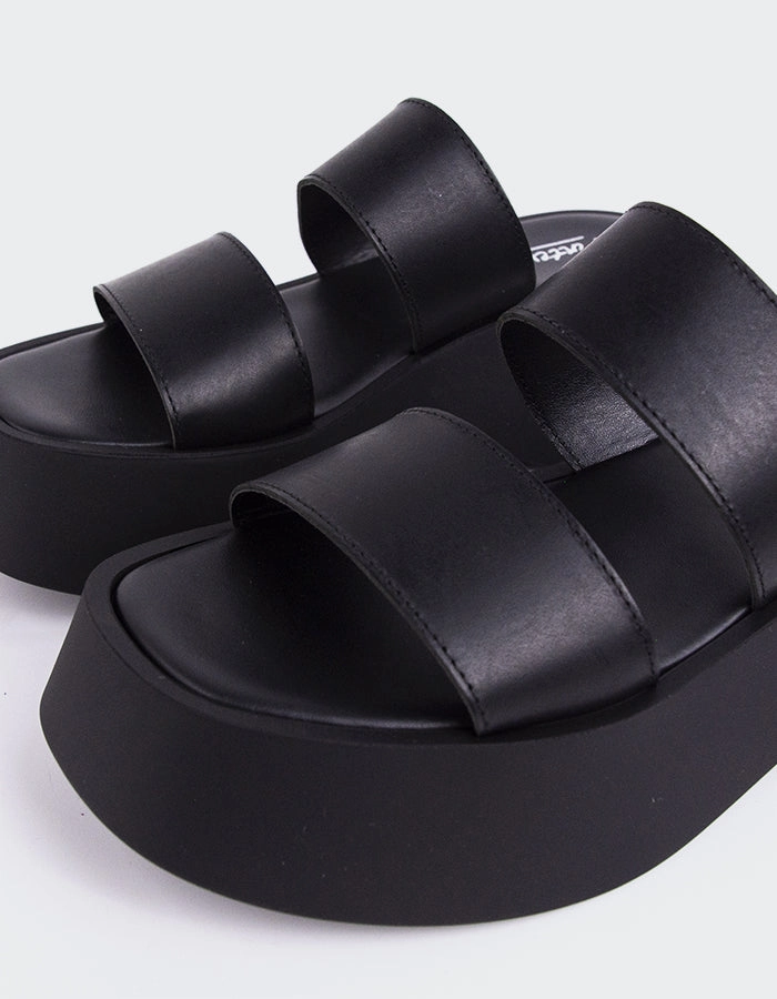 Sandals With Toes Covered Happy Black Leather