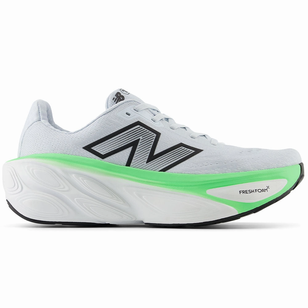 Women's New Balance Trainers Men's New Balance Fresh Foam X More v5, Ice Blue/Electric Jade/Black, 14 2E Wide