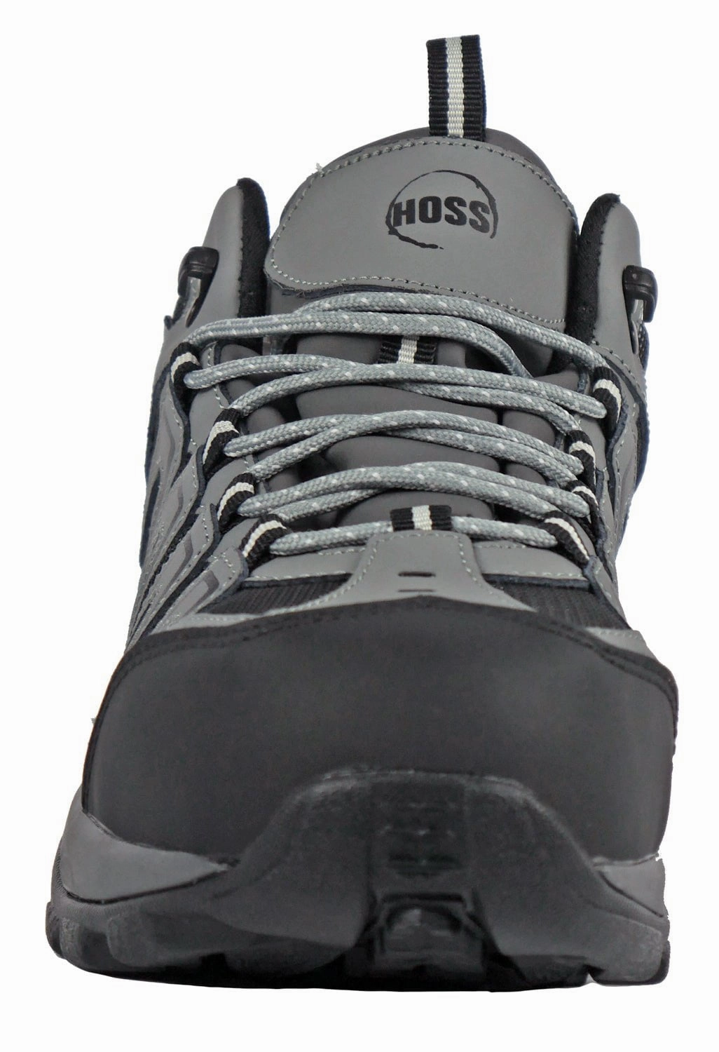 Hoss Boots Mens Trail Grey Leather/Mesh Action Hiking Boots Greenstride Motion 6 Low Hiking Shoes