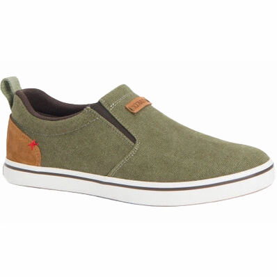 XTRATUF Men's Sharkbyte Canvas Olive Green Waterproof Slip On Shoes XSB300 Himalaya Shoes Waterproof
