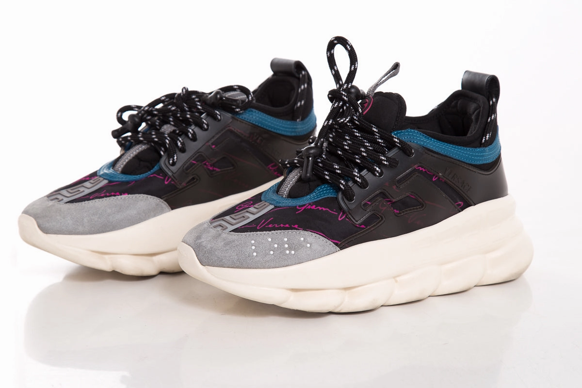 Donald Trump Sneakers Versace Black & Blue Suede Sneakers SZ 7.5