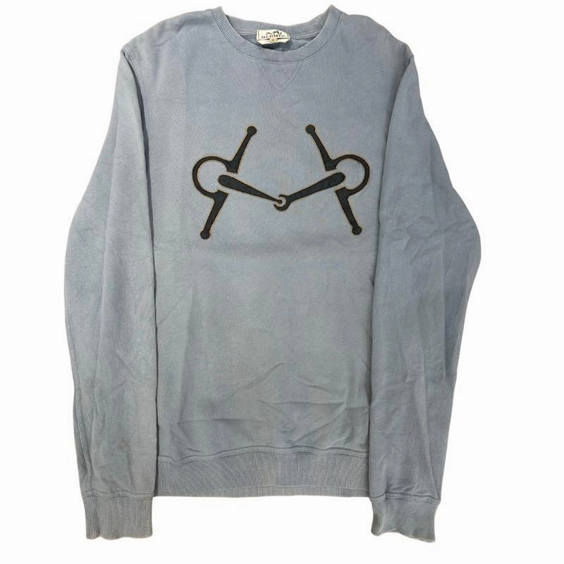 Hermes Horsebit Logo Crewneck Blue - Pre-Owned Size M