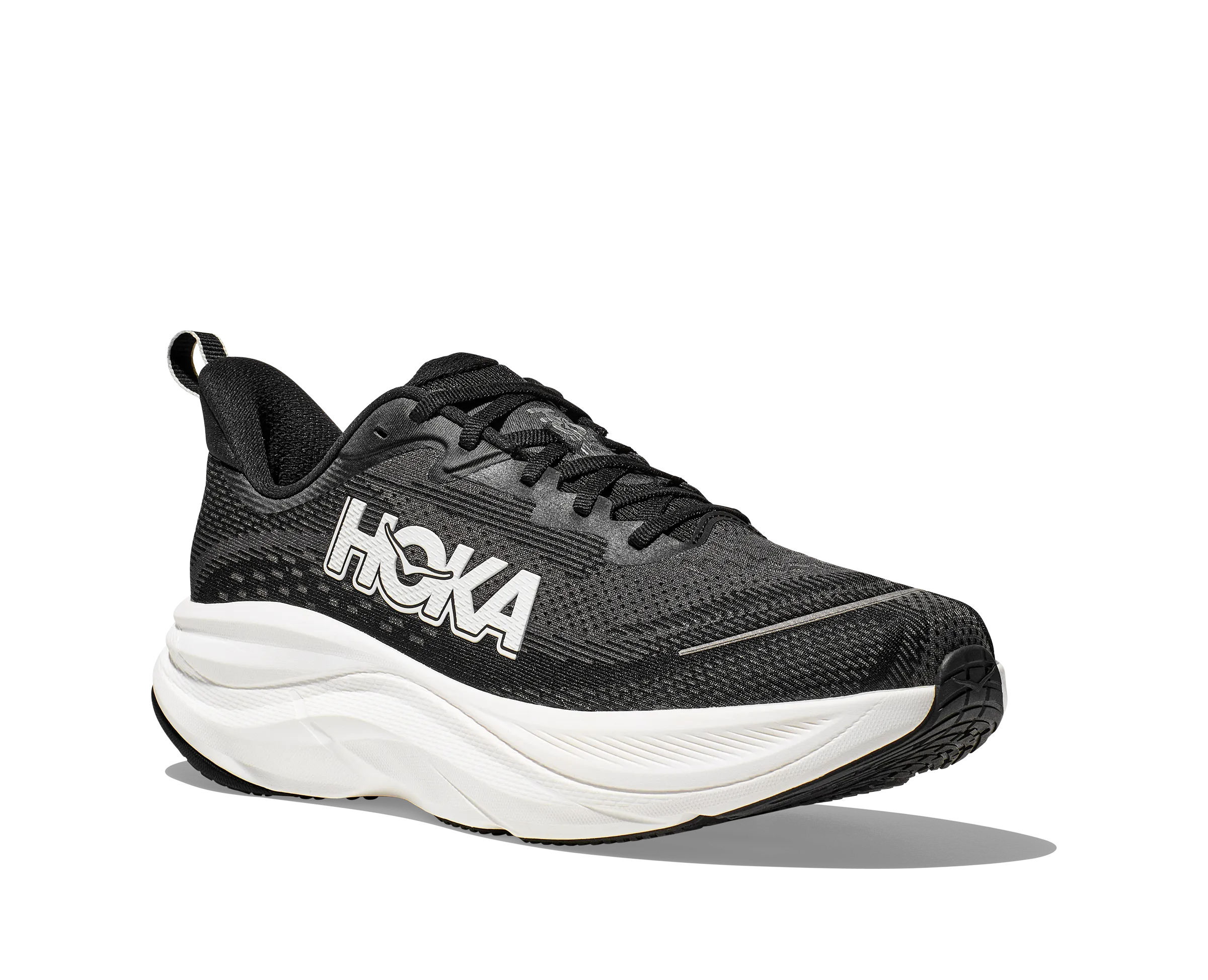Running Shoes Overpronators HOKA Men's Skyflow - BLACK / WHITE (Wide)