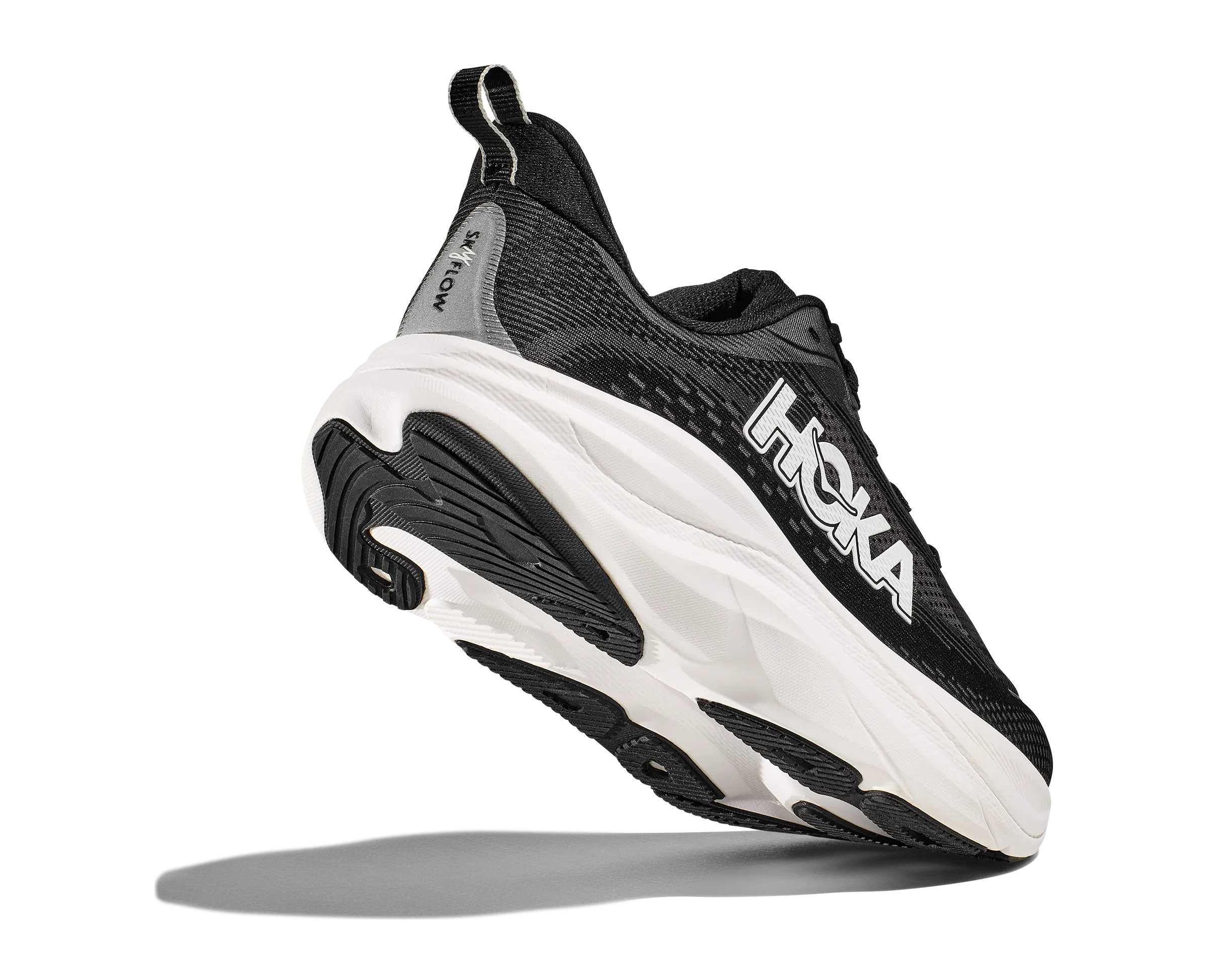 HOKA Men's Skyflow - BLACK / WHITE (Wide) Swiss Running Shoes