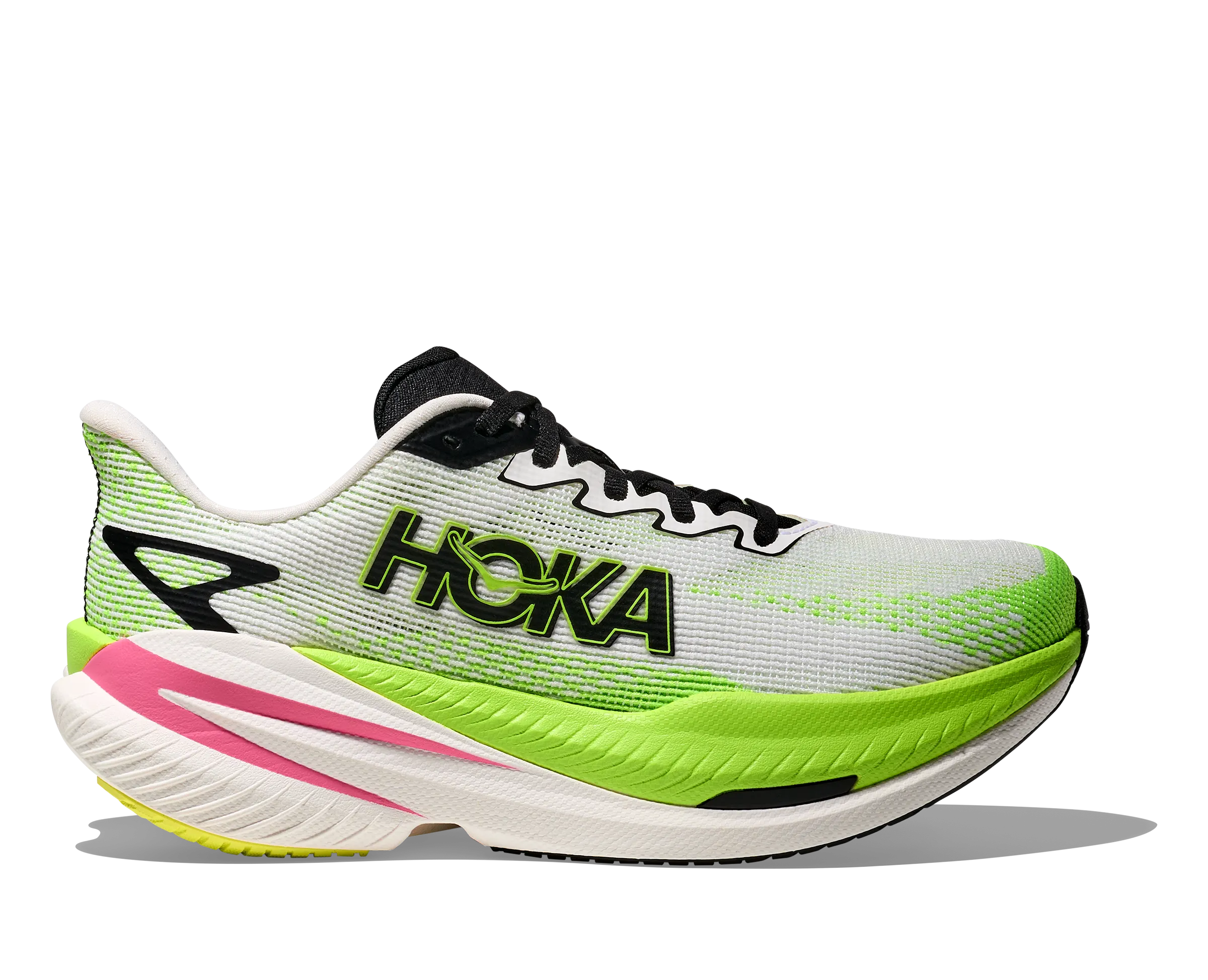 HOKA Women's Mach X 3 - WHITE / NEON LIME Best Shoe For Elliptical Training