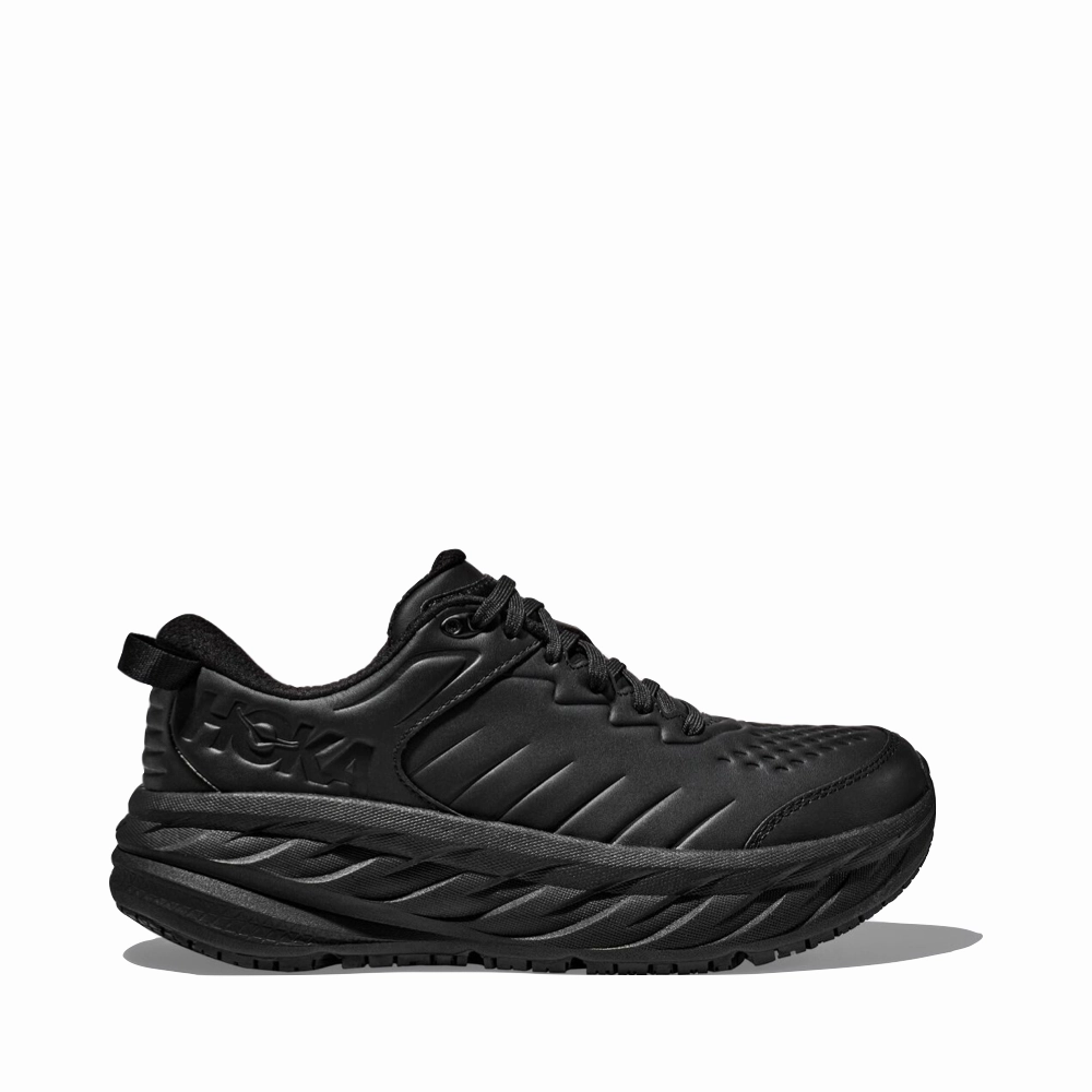 Hoka Men's Bondi SR Cushioned Leather Slip Resistant Work Shoes in Black Stores Near Me