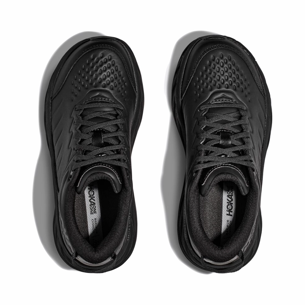 Shoes Covent Garden Hoka Men's Bondi SR Cushioned Leather Slip Resistant Work Shoes in Black