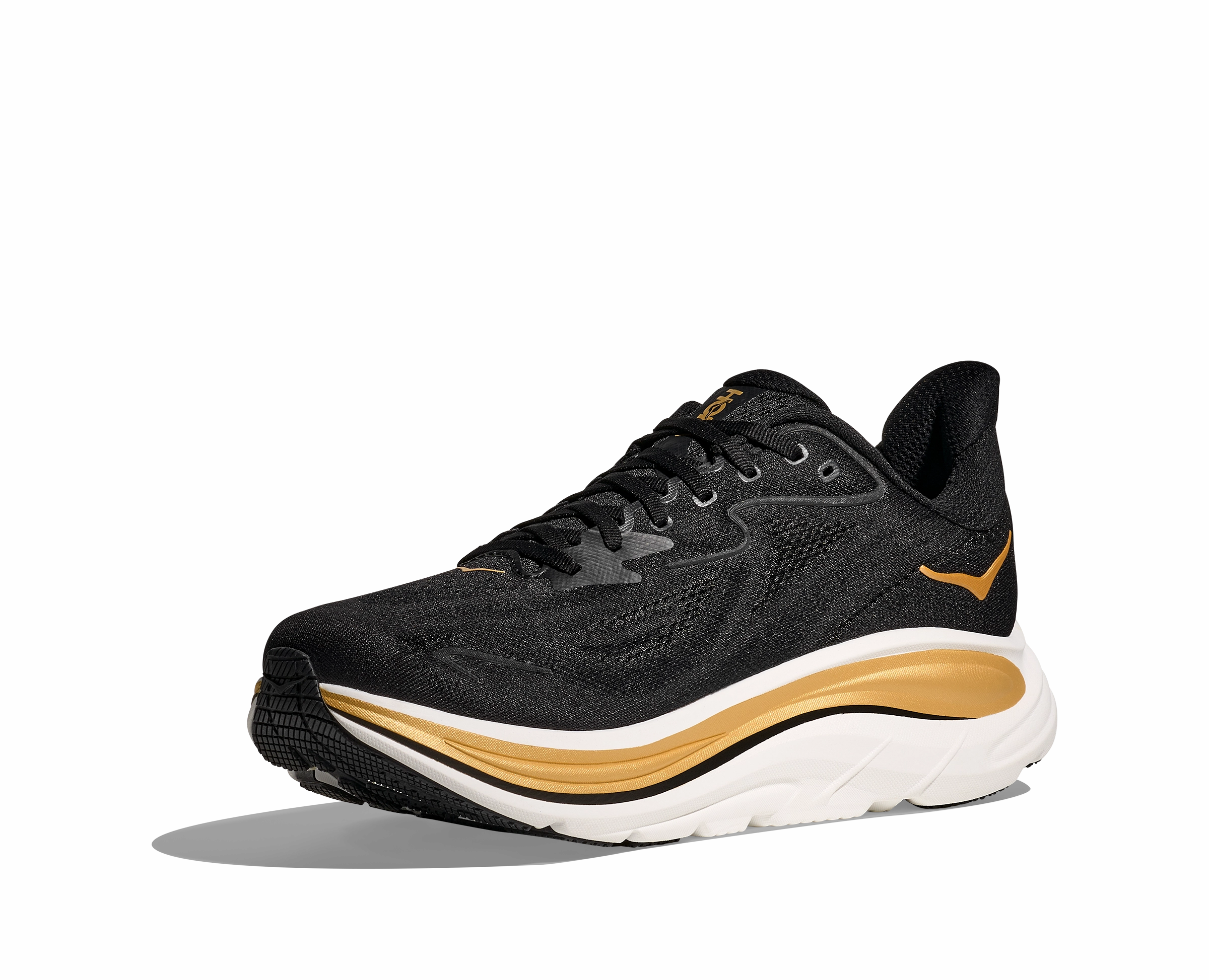 HOKA Men's Clifton 10 - BLACK / GOLD Good Shoes For Lifting And Running