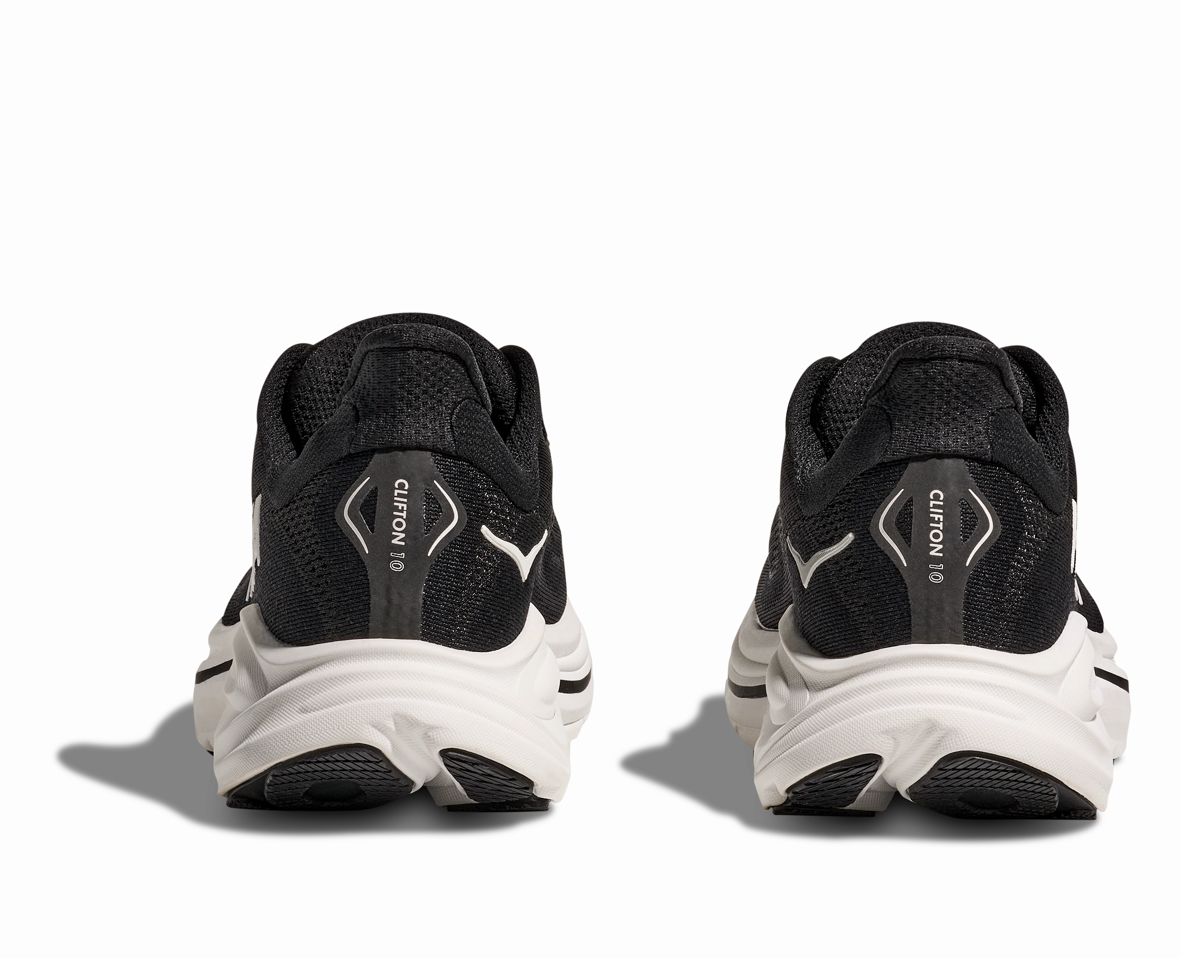 Plantar Fascia Running Shoes HOKA Men's Clifton 10 - BLACK / WHITE