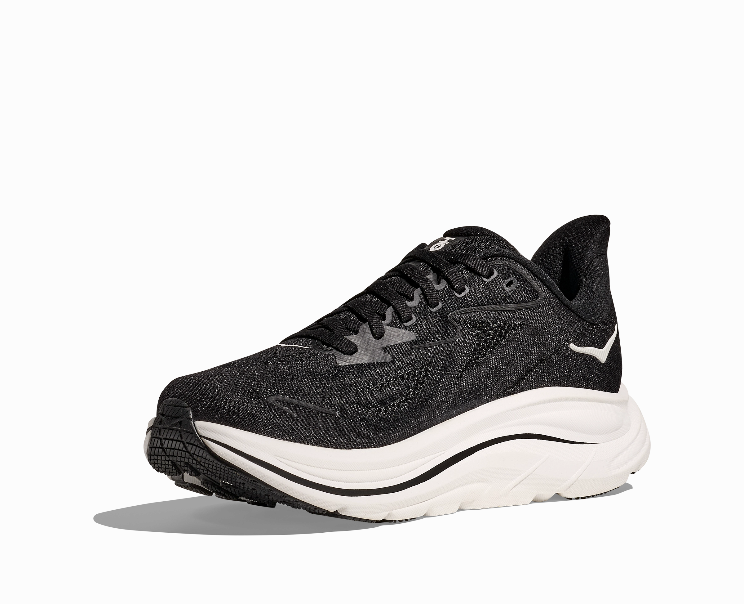 HOKA Men's Clifton 10 - BLACK / WHITE Trial Running Shoes