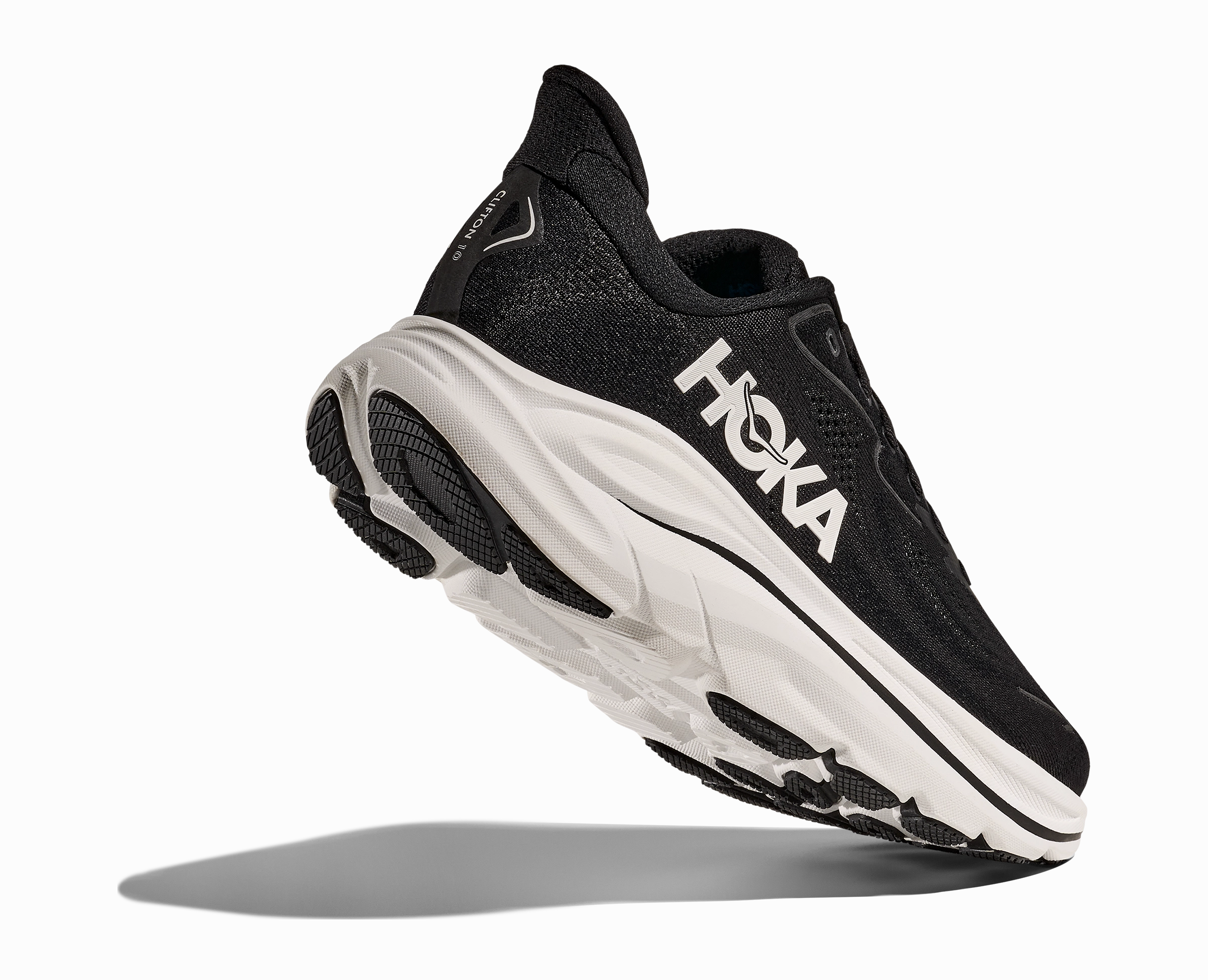 HOKA Men's Clifton 10 - BLACK / WHITE Toddler Shoes