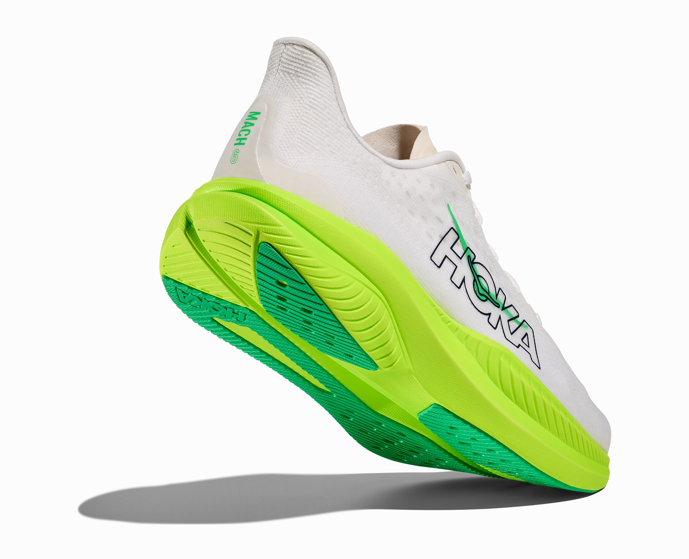 HOKA Men's Mach 6 - WHITE / NEON LIME Gel-venture 9 Trail Running Shoe