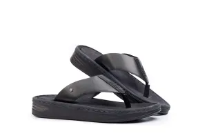 Hudson: Casual Black Slipper Bare Sandals
