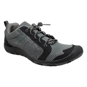 Waterproof Hiking Tennis Shoes Rocsoc Mens Grey/Black Speed Lace Athletic Sneaker Mesh