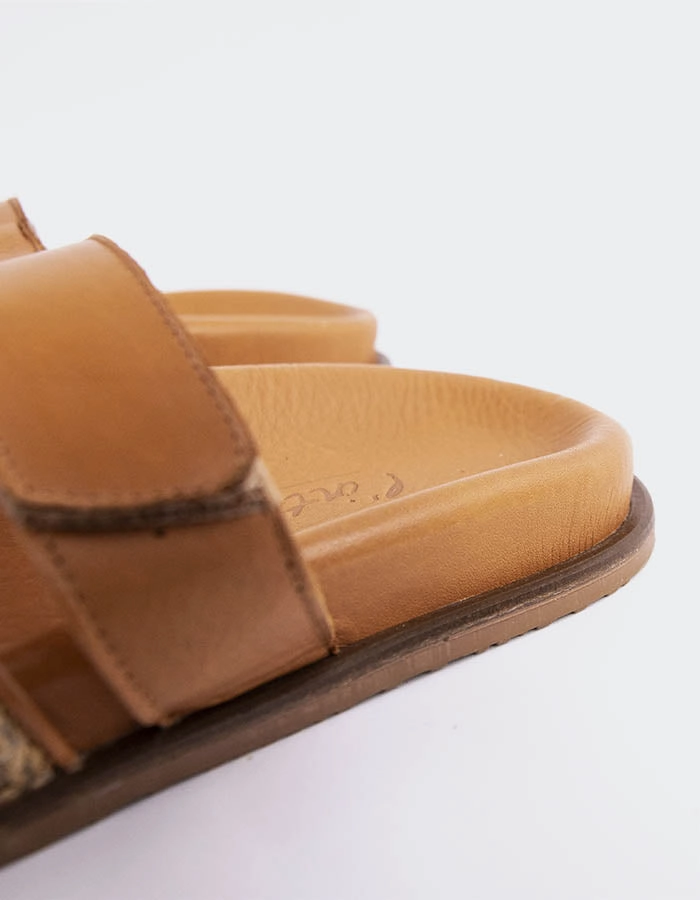 Wedge Low Sandals Gustave Tan Raffia