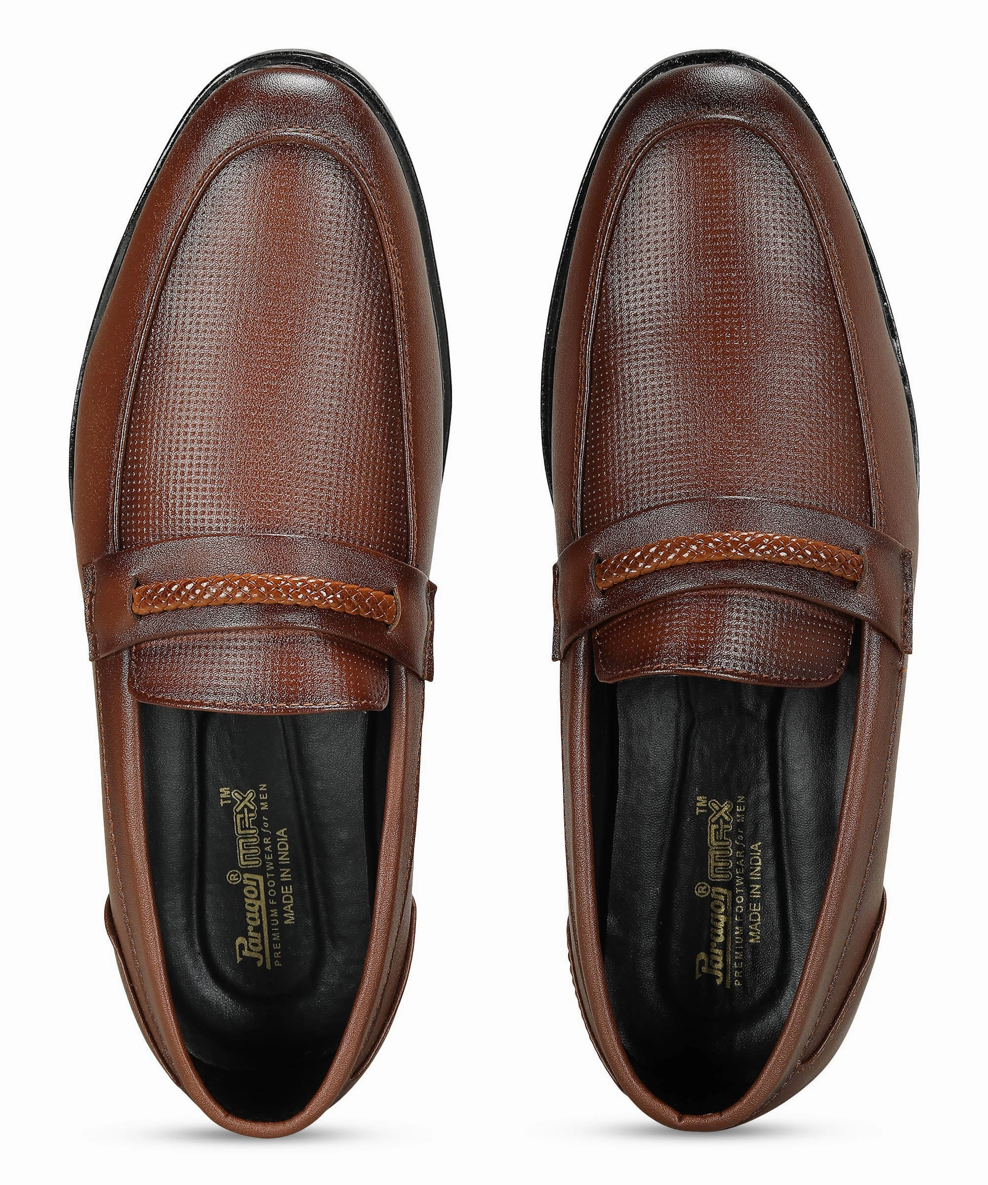 Paragon Men's Tan Formal Loafer Shoes | Cushioned Sole & Sturdy Construction Platform Slip On Loafers