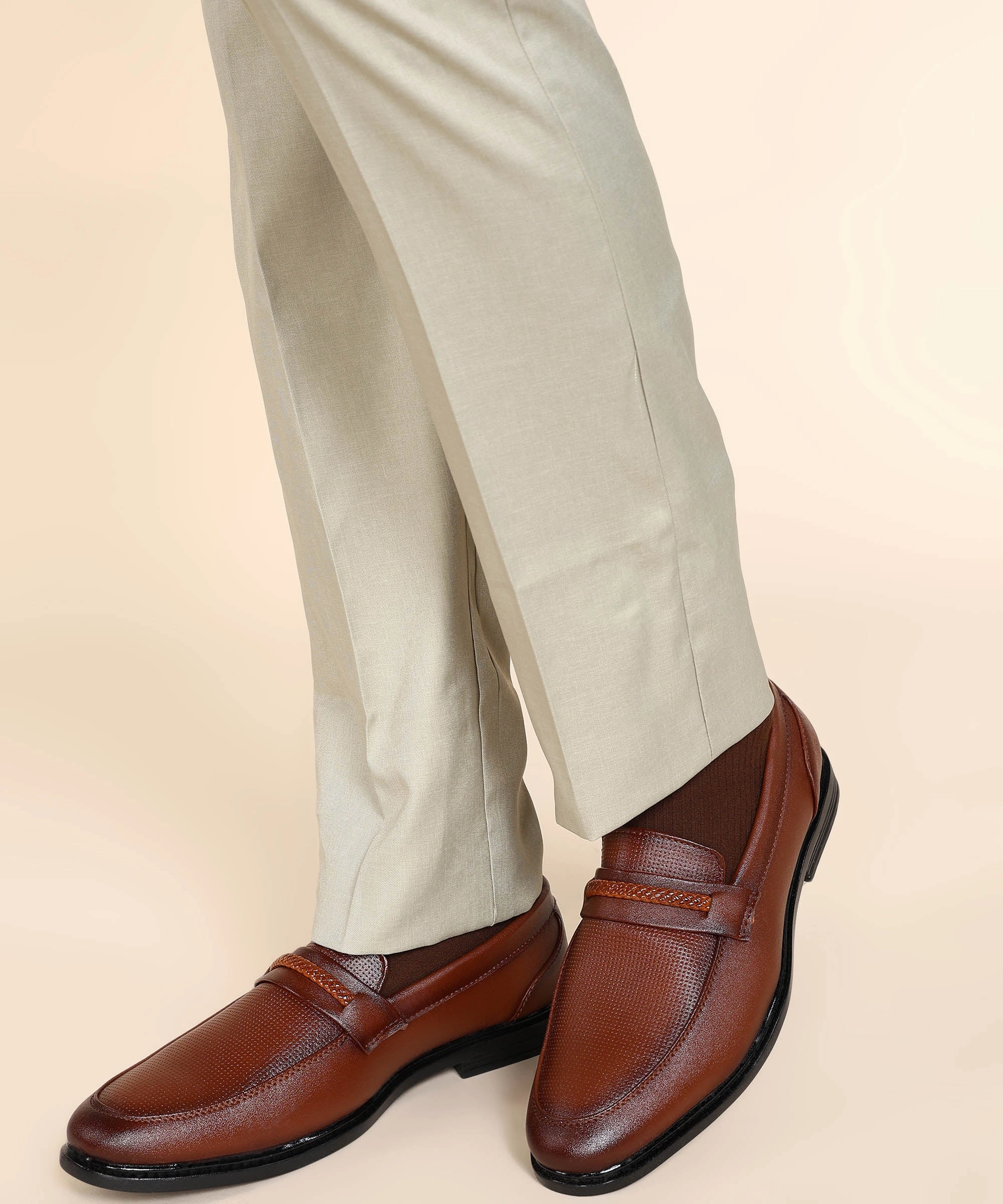 Ferragamo Suede Loafers Paragon Men's Tan Formal Loafer Shoes | Cushioned Sole & Sturdy Construction