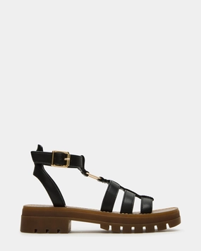 JARELLI BLACK LEATHER Sandals Antigua