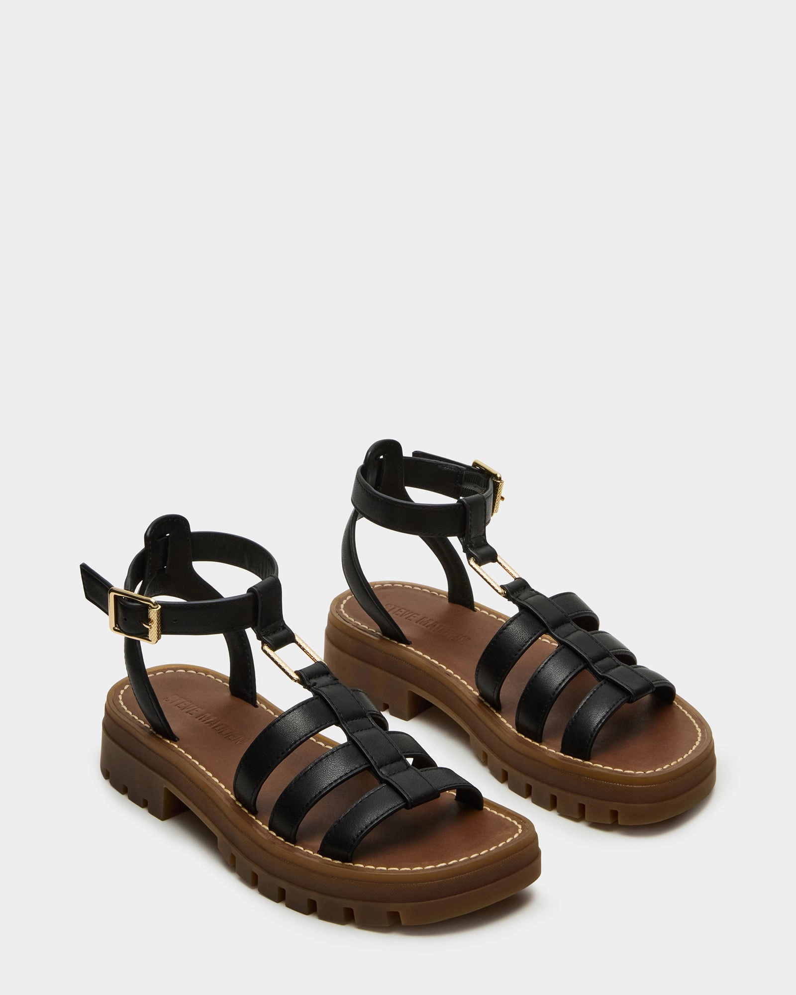 JARELLI BLACK LEATHER Kira Sport Sandals