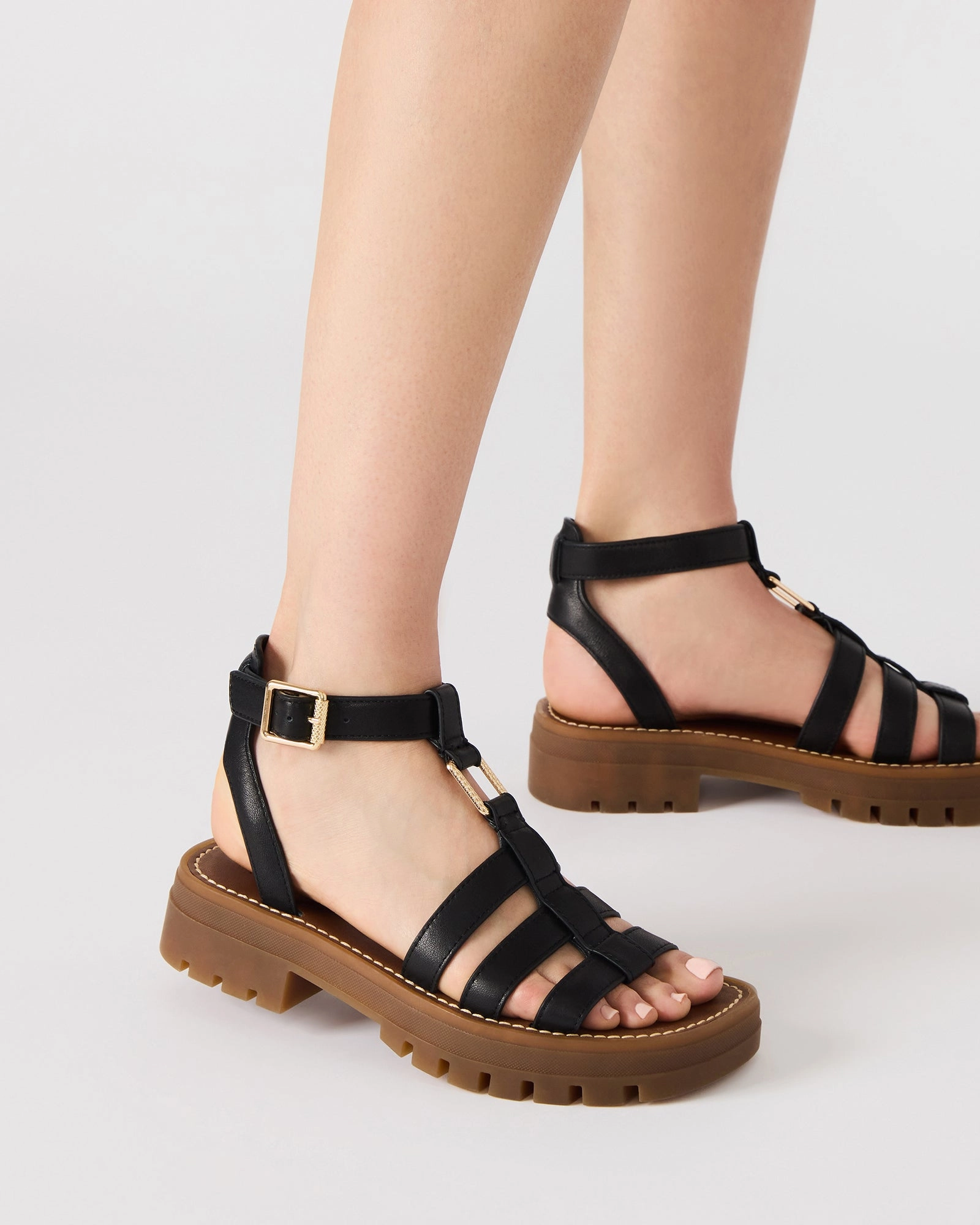 JARELLI BLACK LEATHER Mystique Sandals