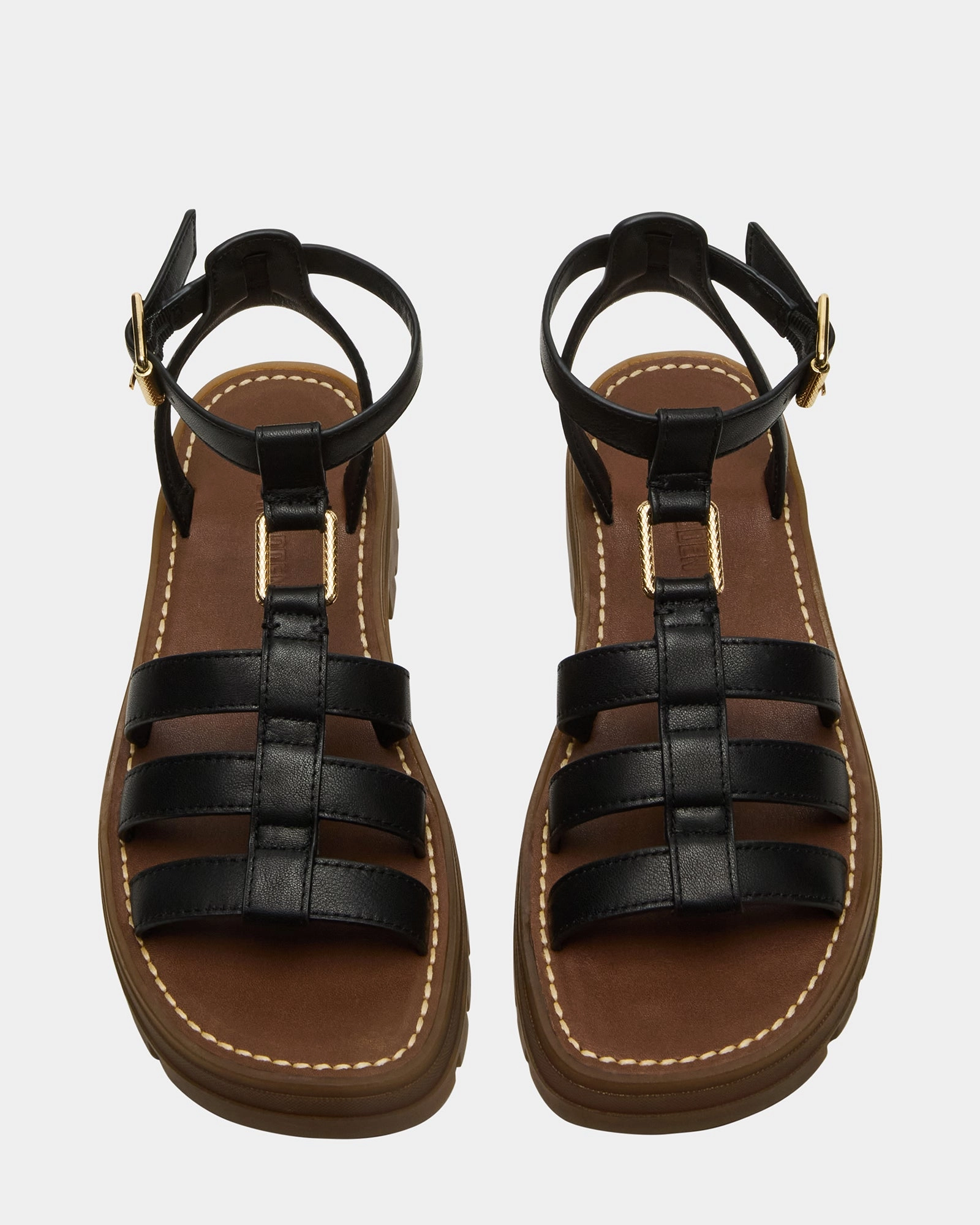 JARELLI BLACK LEATHER Leather Slip On Sandals