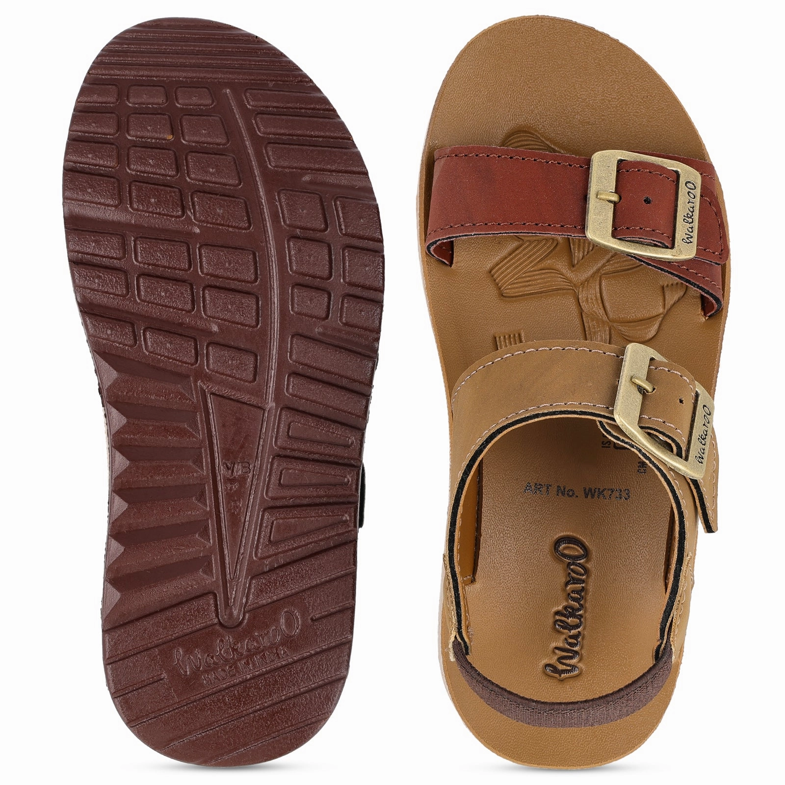 Best Sandals Resort Kid's Daily Wear Sandal  - WK733 Barn Red