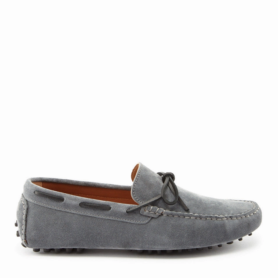 Laced Driving Loafers, slate grey suede Camouflage Loafers