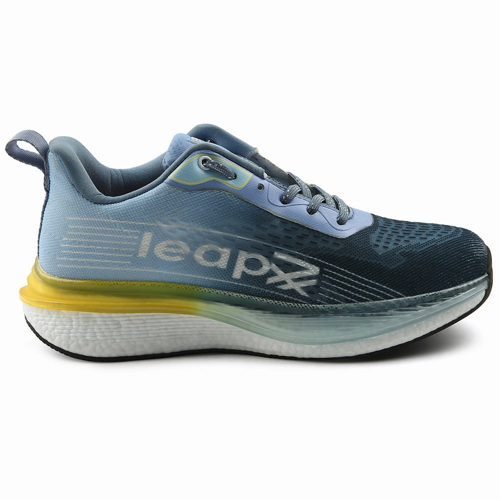Italian Training Shoes Leap7x Blue Sports Lacing Running Shoes For Men RWM-02 By Liberty