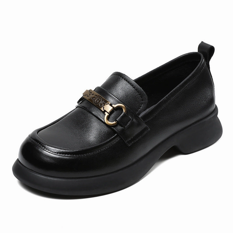 Women Spring Minimalist Soft Leather Casual Loafers Top Sider Loafers