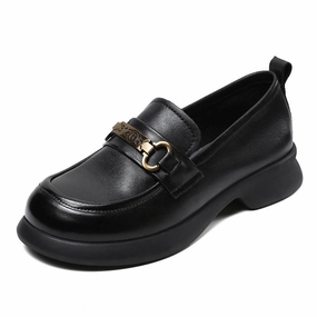 Women Spring Minimalist Soft Leather Casual Loafers Vintage Gucci Loafers