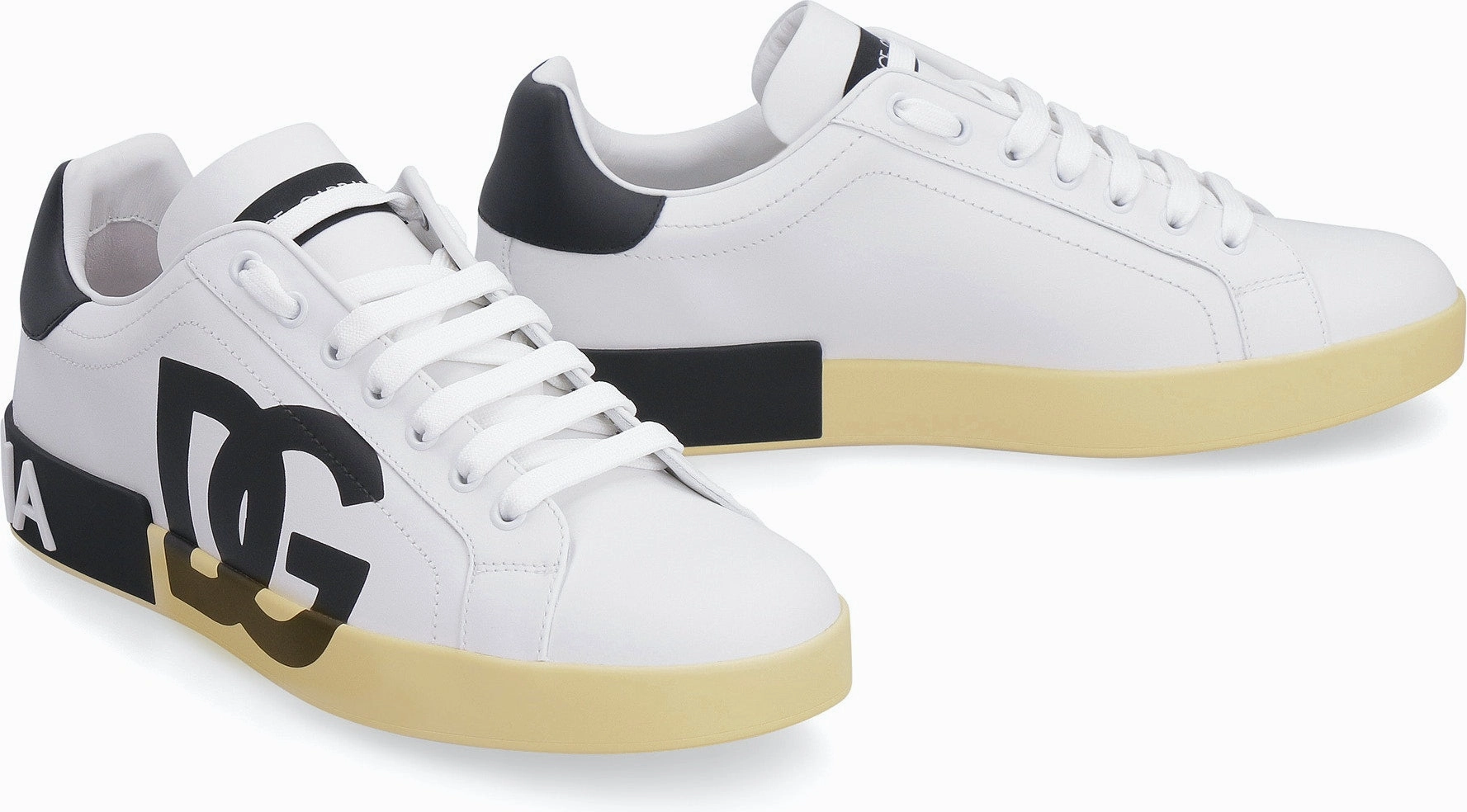 LEATHER PORTOFINO SNEAKERS WITH DG LOGO