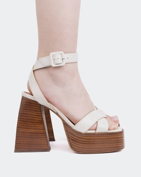 Platform Cute Sandals Legacy Off White Leather
