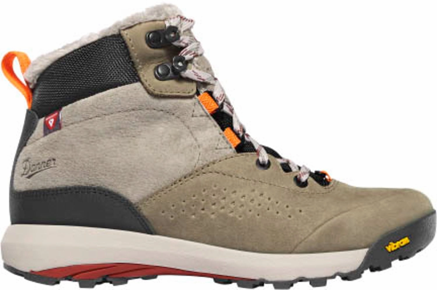 Hiking Shoes Barefoot Danner Inquire Mid Womens Hazelwood/Tangerine Suede 200G WP Hiking Boots