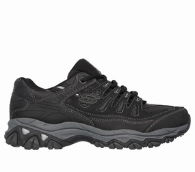 Goro Hiking Shoes 'Skechers' Men's After Burn-Memory Fit - Black / Charcoal (Extra Wide)
