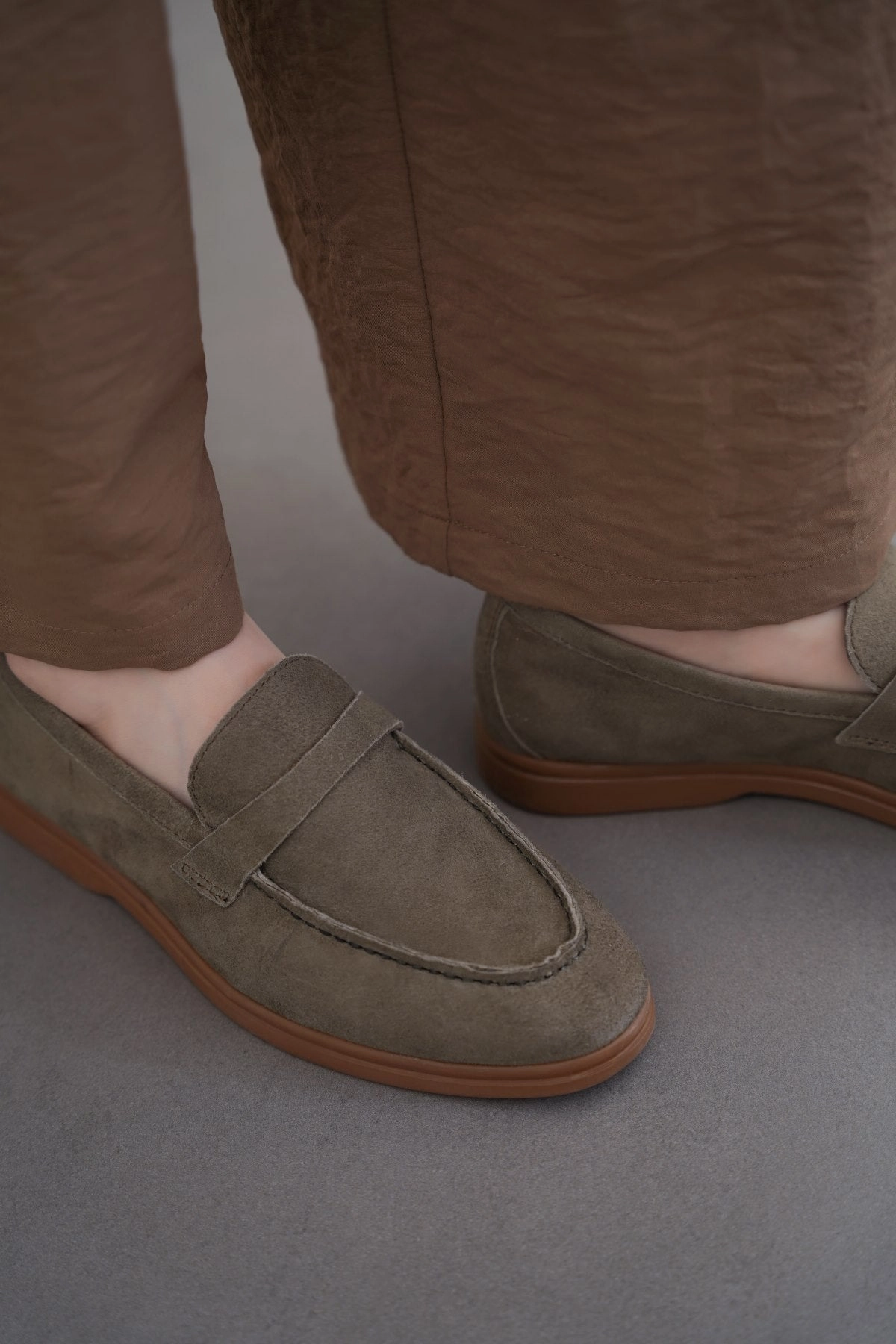 PALM & PEBBLE LEATHER LOAFERS Flats And Loafers