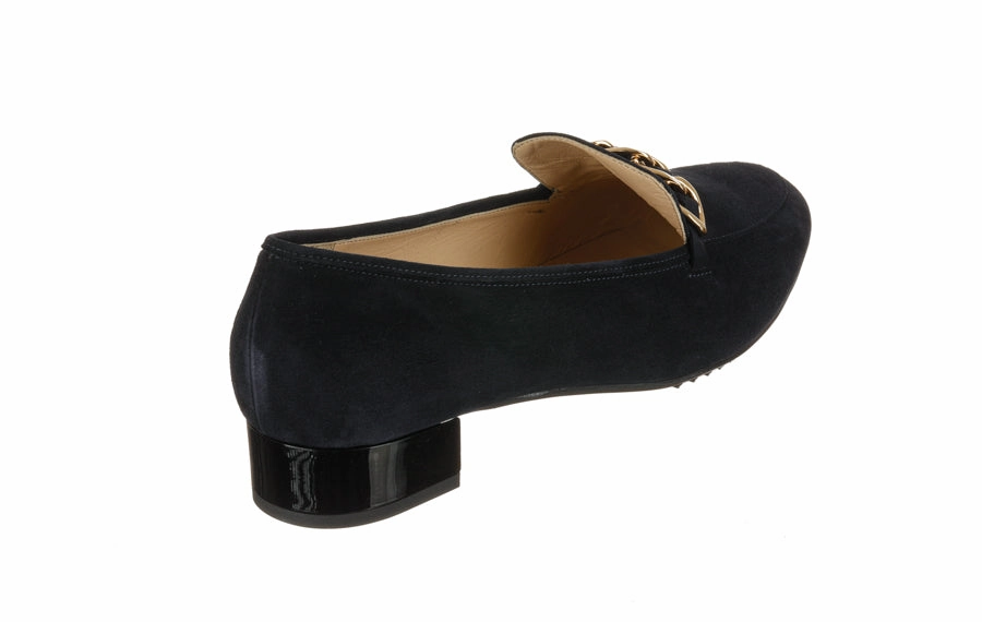 Pink Suede Loafers Br Candle Navy