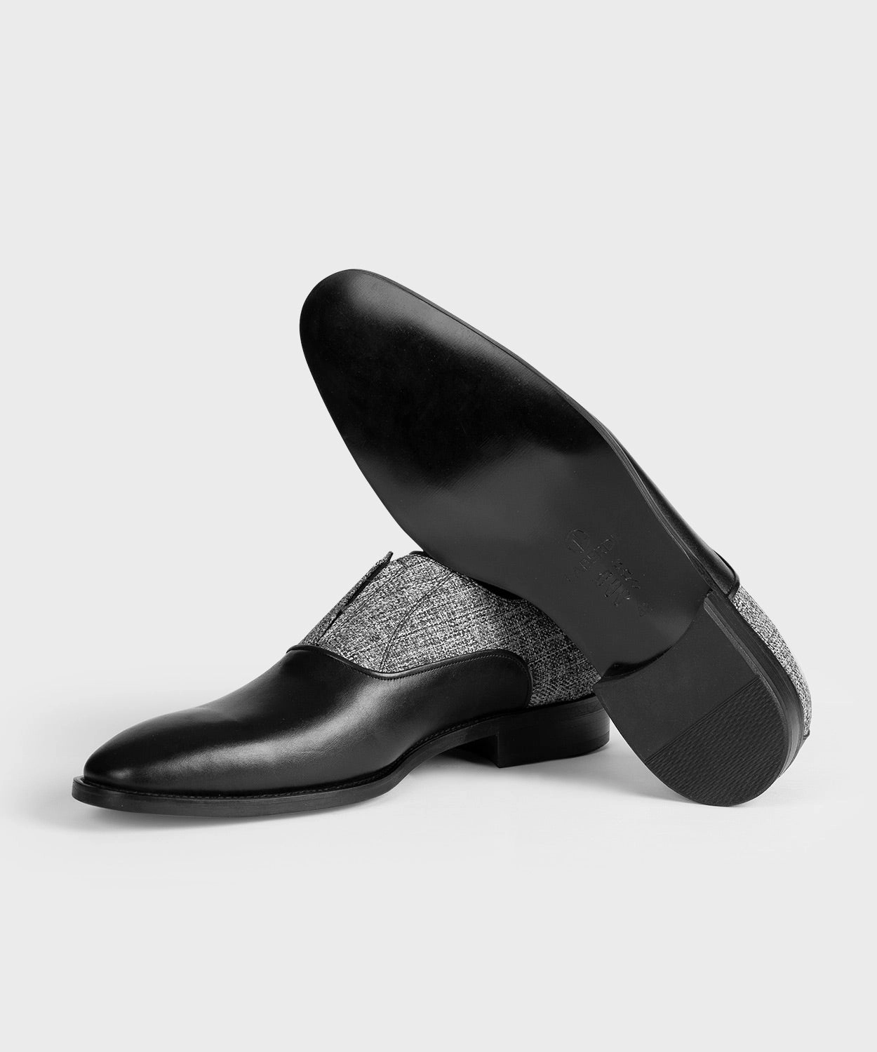 Black Leather Loafer Chunky Heel Loafers
