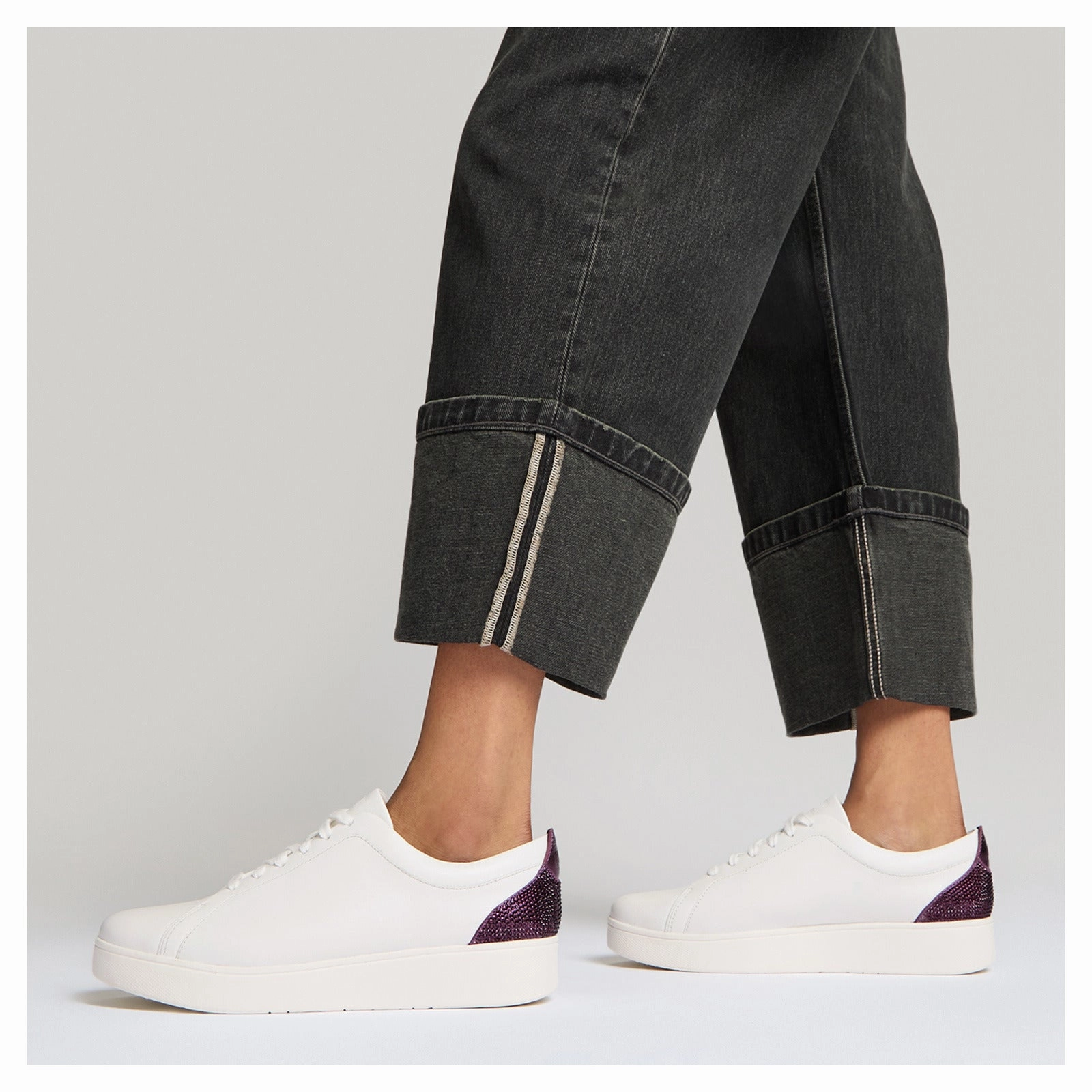 Waterproofer Shoes Women's FitFlop, Rally Crystal Backtab Leather Sneaker