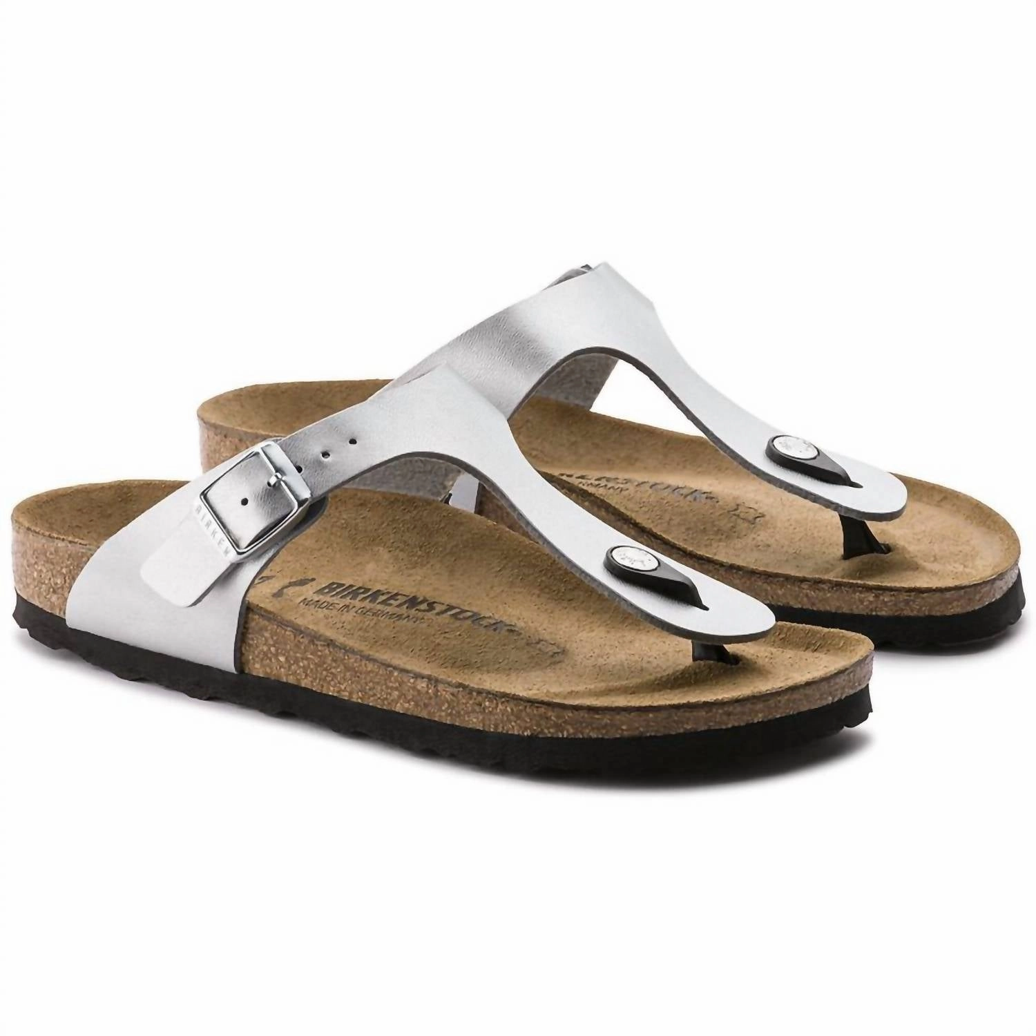 Bzee Sandals Women's Gizeh Birko-Flor Sandals In Silver