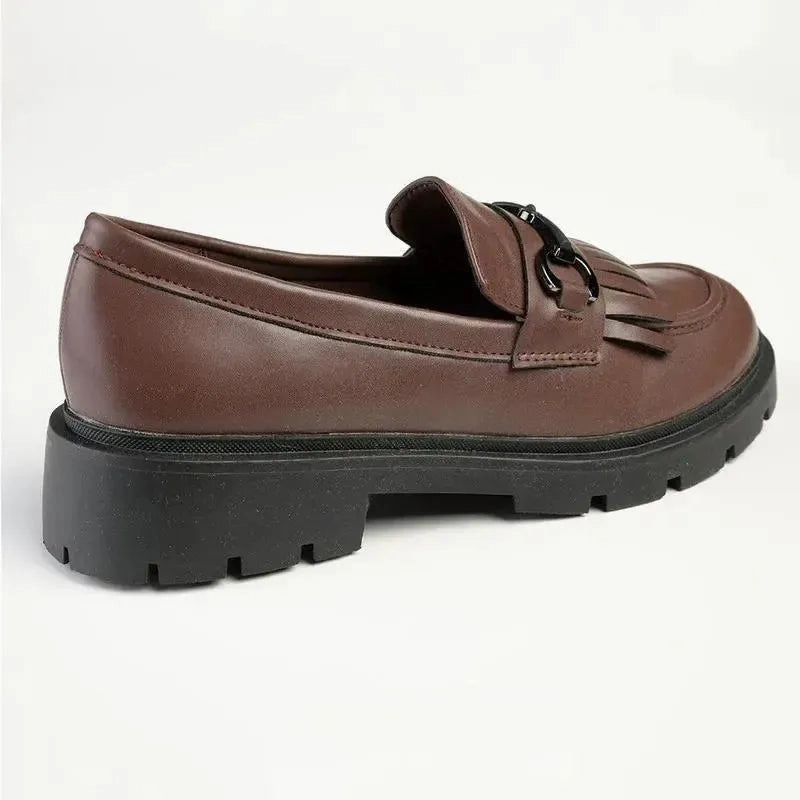 Cute Loafers Madison Bess Fringe Loafer - Brown