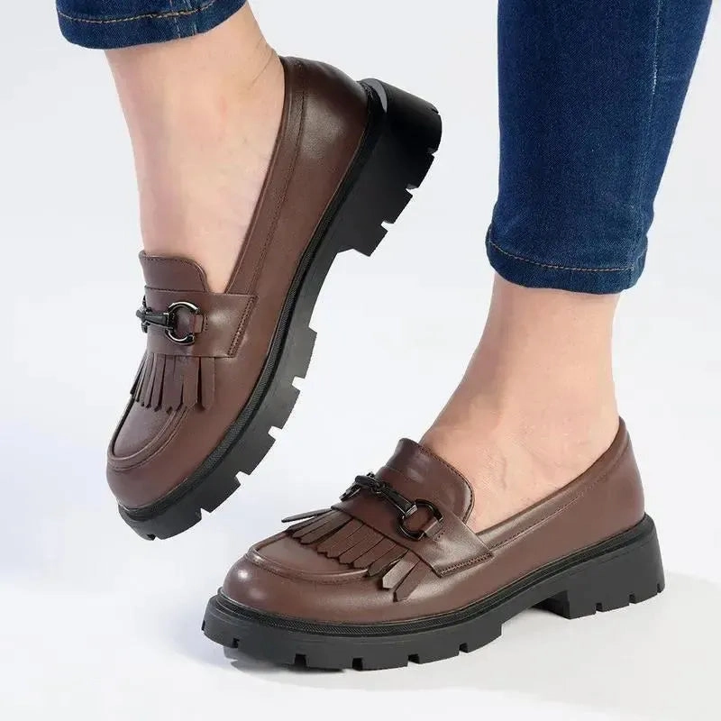 Madison Bess Fringe Loafer - Brown Oxfords Loafers
