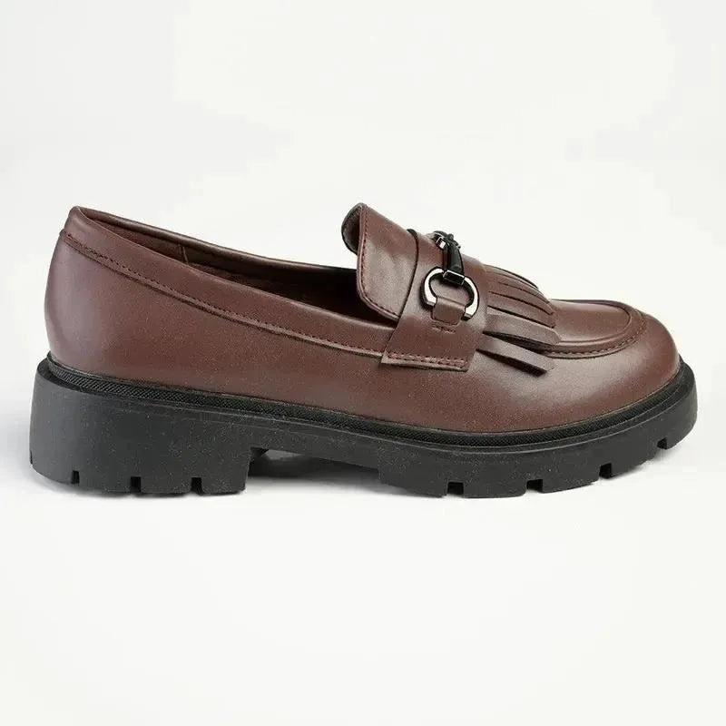 Loafers With Laces Madison Bess Fringe Loafer - Brown