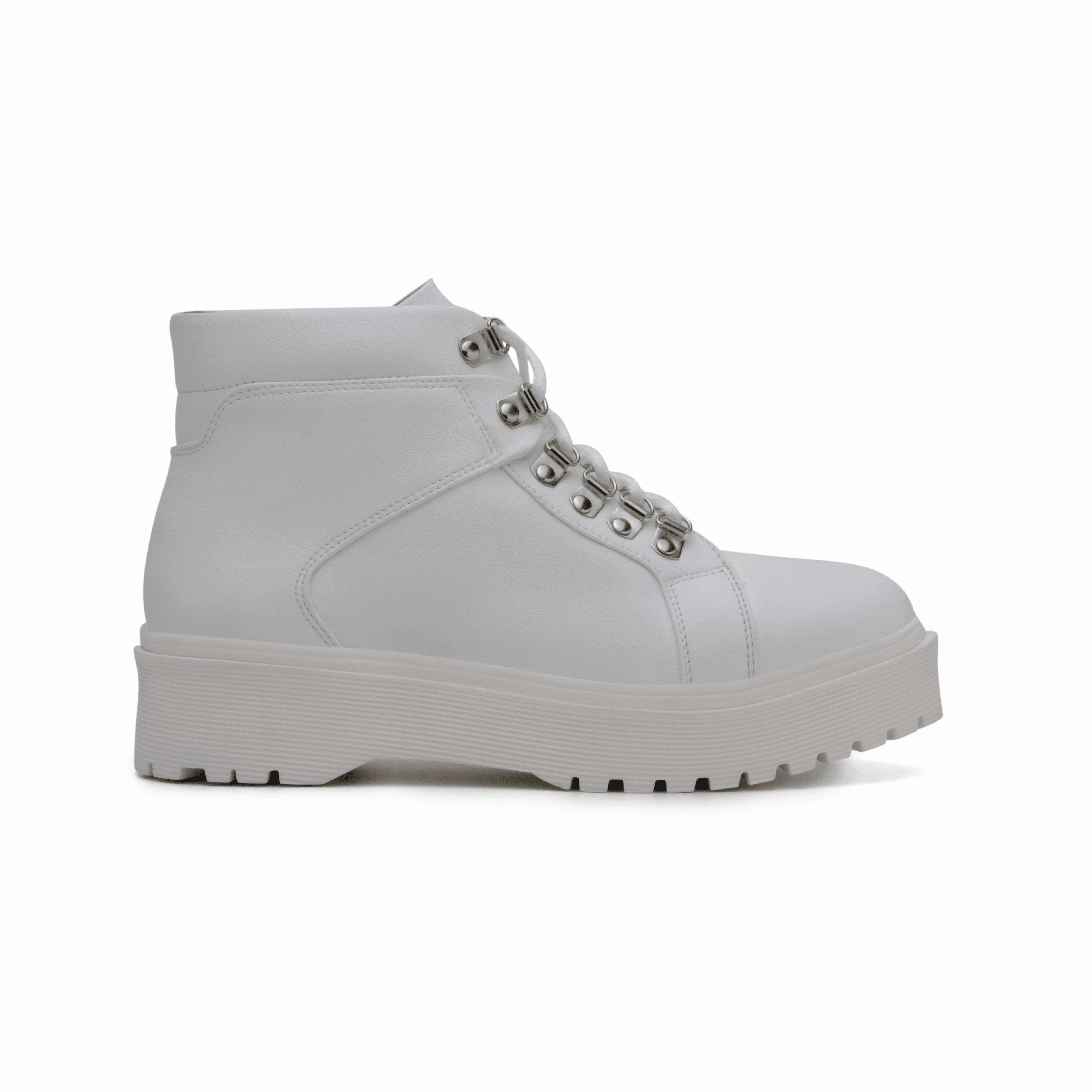 'Gen' vegan leather lace-up boot by Zette Shoes - white Fleece Lined Waterproof Shoes