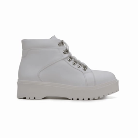 Yard Shoes Waterproof 'Gen' vegan leather lace-up boot by Zette Shoes - white