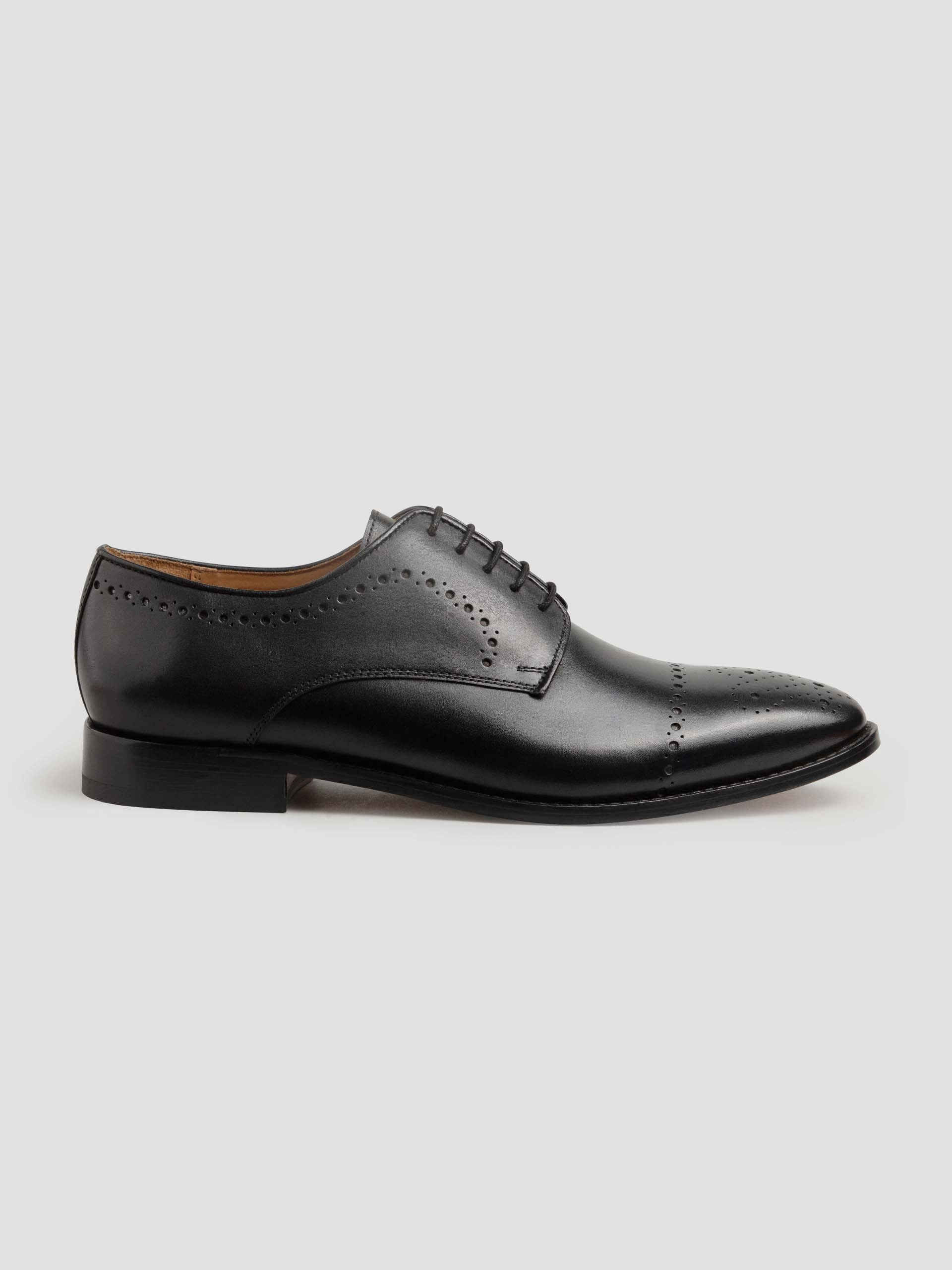 marshall derby semi brogue -black Platform Chunky Heel Loafers