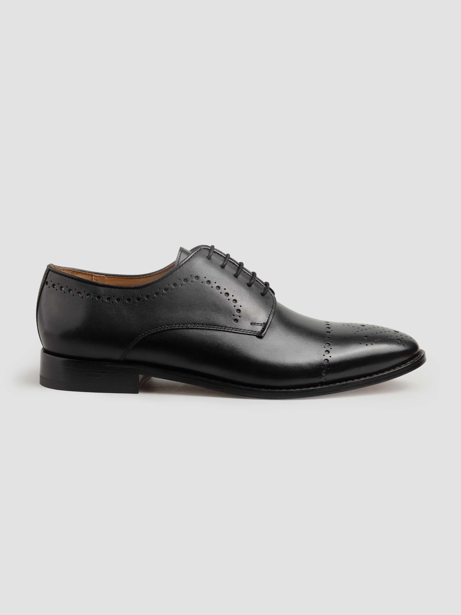 British Loafers Marshall Derby with Perforations - Black