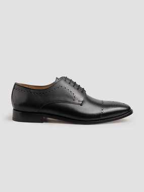 Marshall Derby with Perforations - Black Haddock Loafers