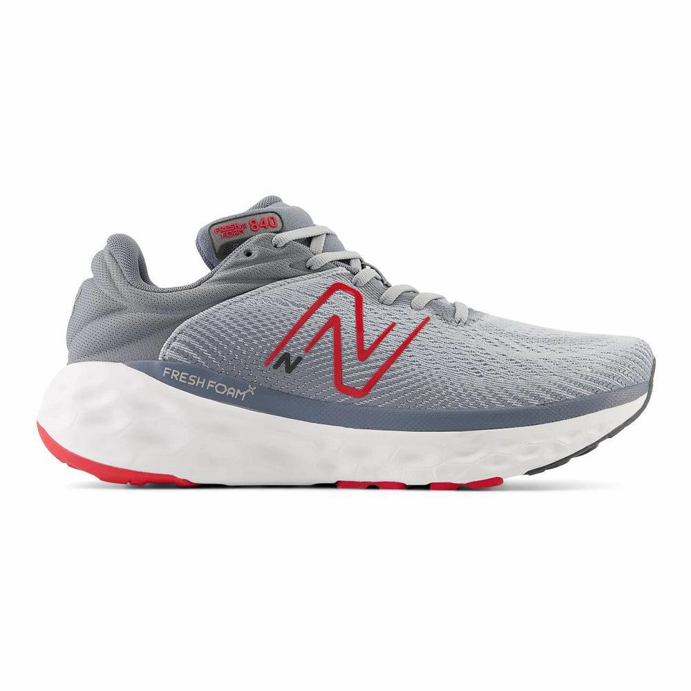 Waterproof New Balance Sneakers Men's New Balance Fresh Foam X 840v1, Aluminum Grey/True Red, 10.5 D Medium