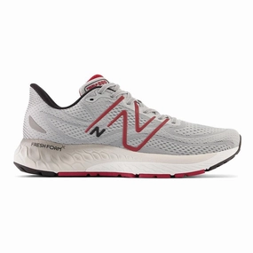 New Balance 880v14 Men's New Balance Fresh Foam X 880v13, Aluminum Grey/Crimson, 12 2E Wide