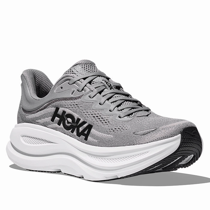 Mens Hoka Bondi 9 Extra Wide in Galactic Grey/Stellar Grey Shoes Military Discount